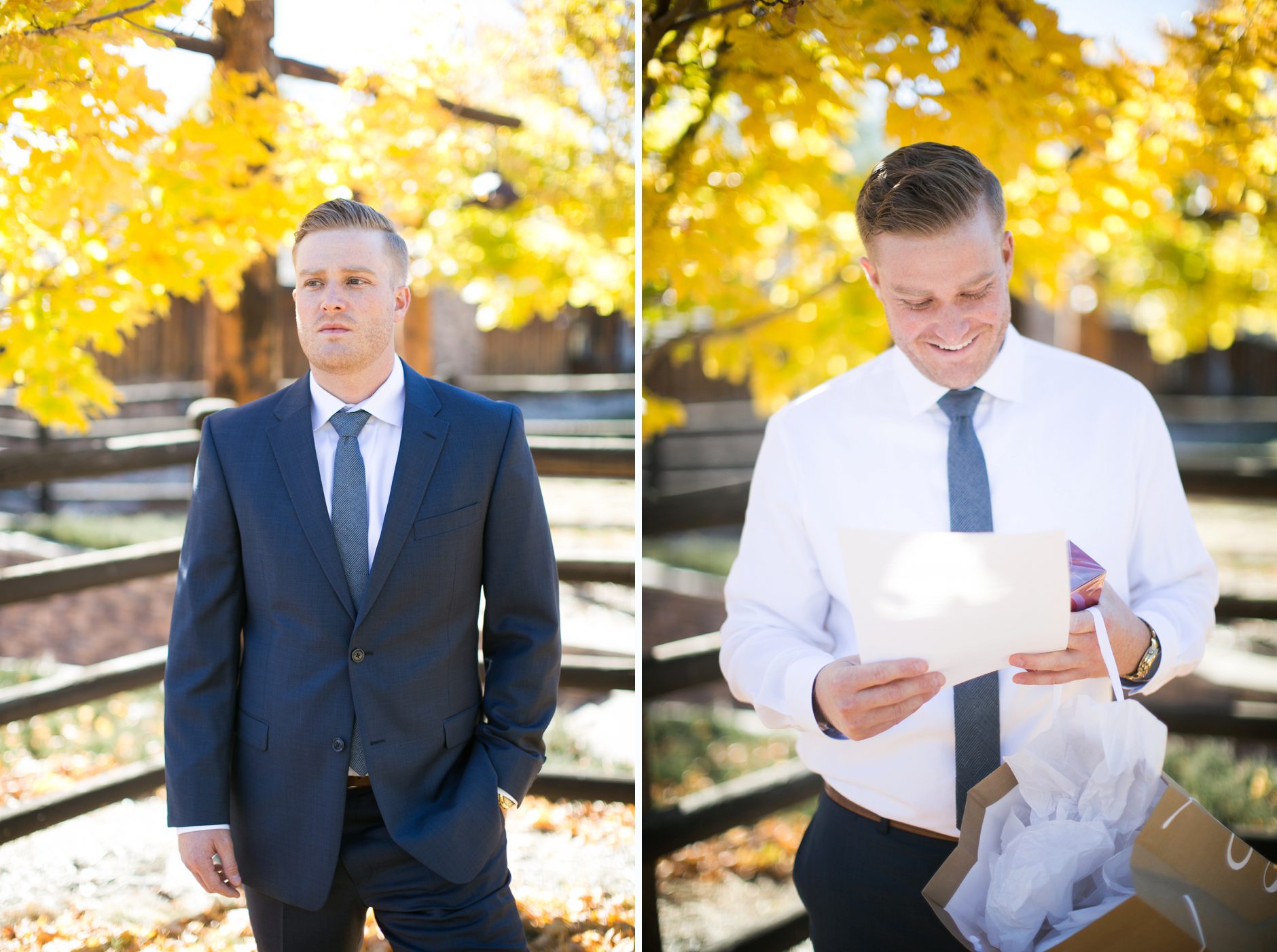 Groom Portraits in the Colorado Fall at Spruce Mountain Ranch by Amy Caroline Photography
