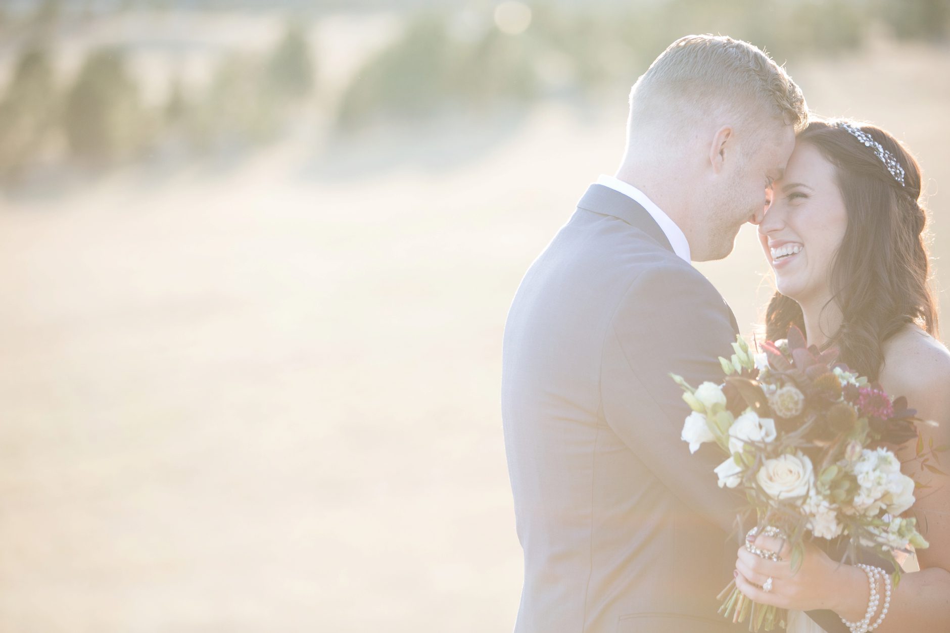 Sunset Bride and Groom Pictures by Amy Caroline Photography