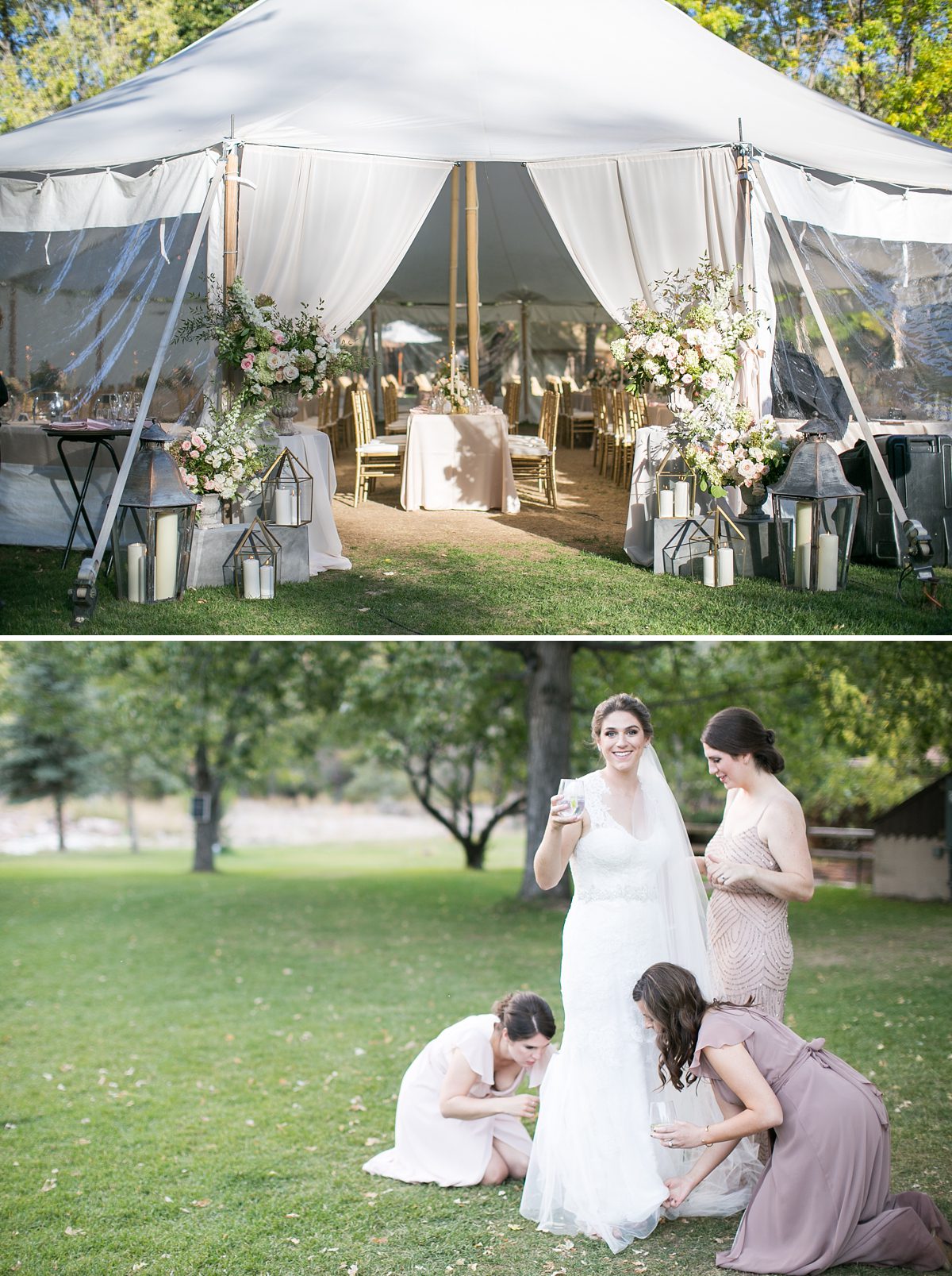 Riverbend Lyons Farmette Tent, and bustling the dress by Amy Caroline Photography