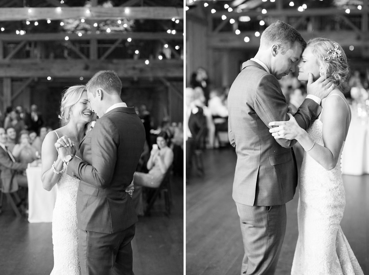 Happy bride and groom in their first dance, Devils Thumb Ranch Wedding Photographers, Amy Caroline Photography 