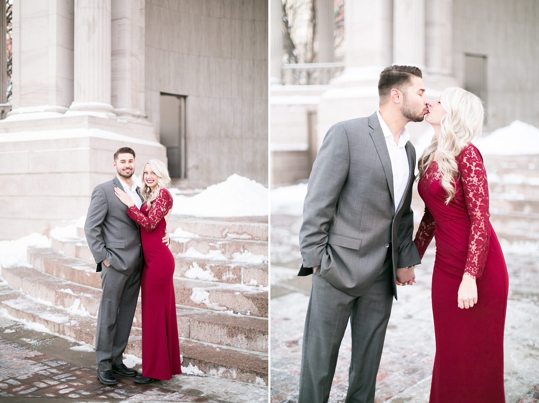 Classy Civic Center Park Winter Downtown Denver Engagement Pictures, Amy Caroline Photography