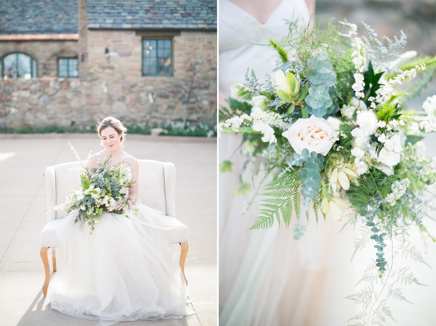 Elegant Bride, Large Green and White Bouquet, Timeless Colorado Wedding Photography, Amy Caroline Photography