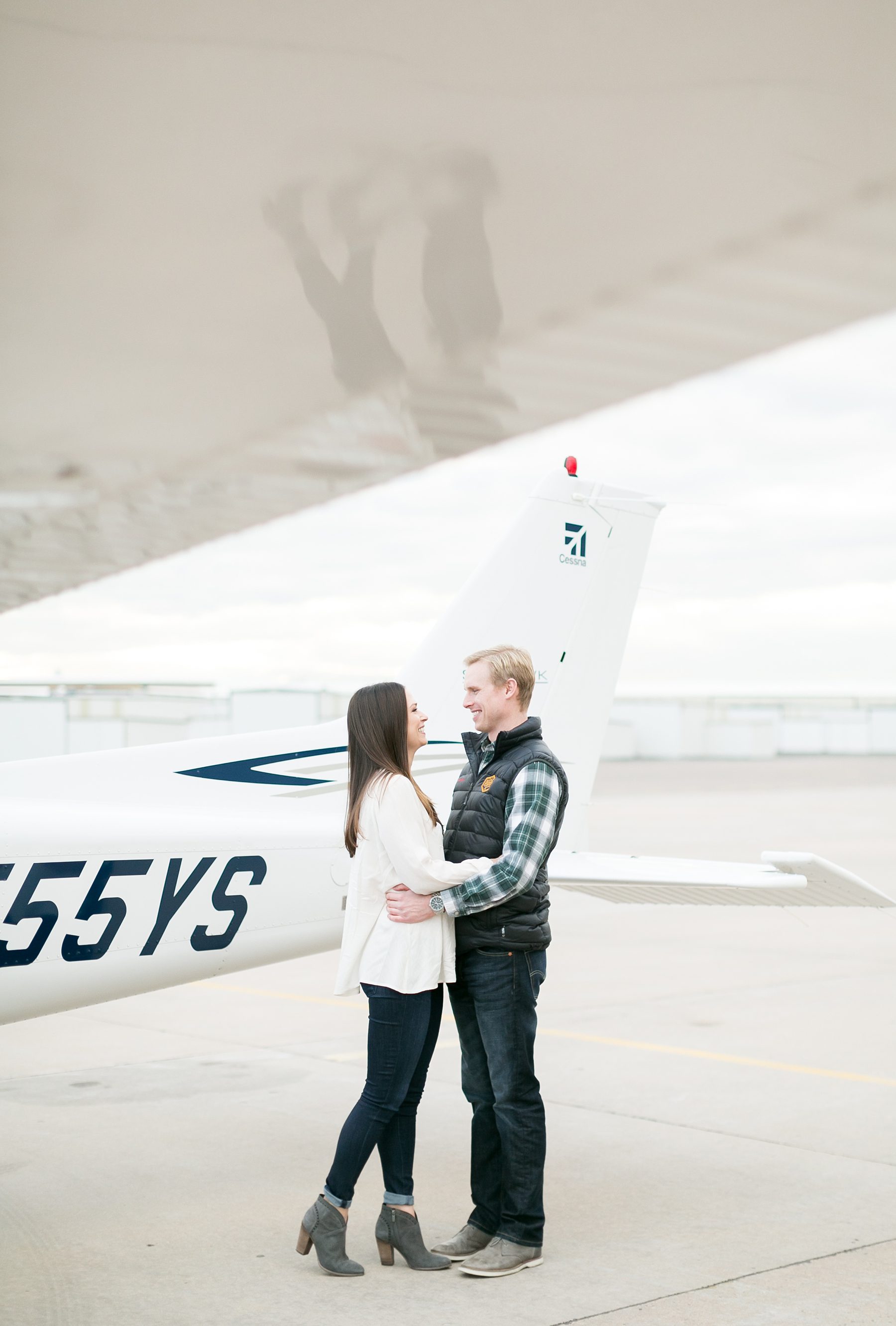 Classy Flying Denver Engagement Pictures at Centennial Airport, Amy Caroline Photography