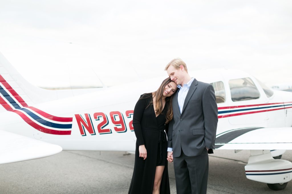 Classy Flying Denver Engagement Pictures at Centennial Airport