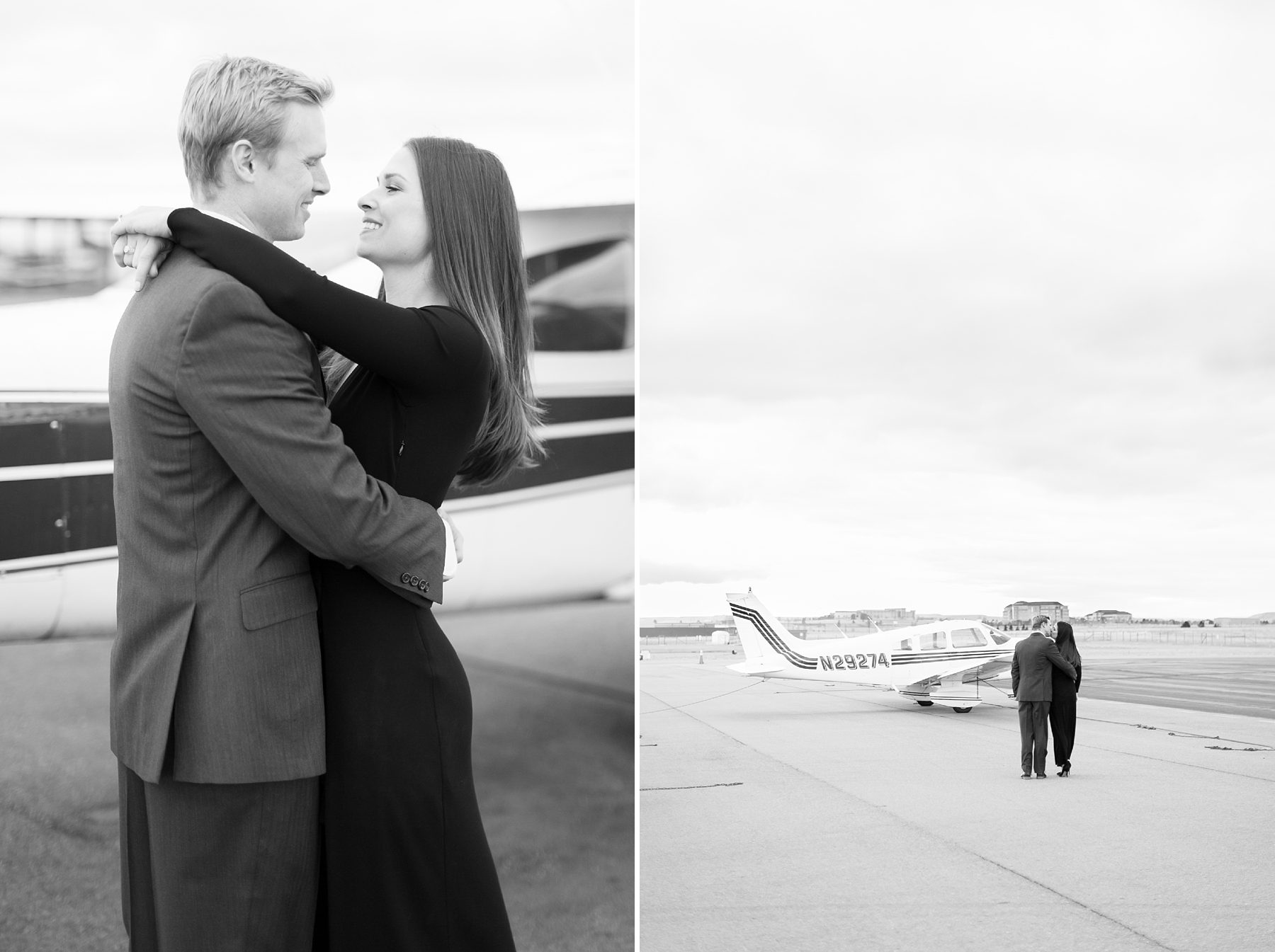 Classy Flying Denver Engagement Pictures at Centennial Airport, Amy Caroline Photography