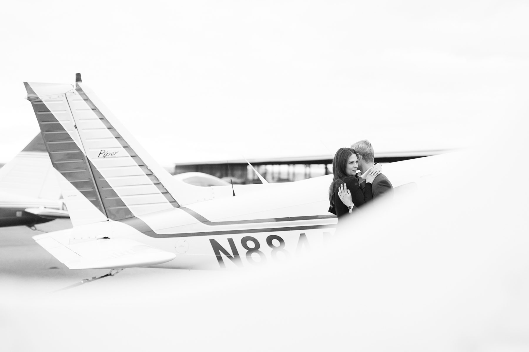 Romantic Engagement Pictures with Planes, Pilot Engagement Photos, Amy Caroline Photography 