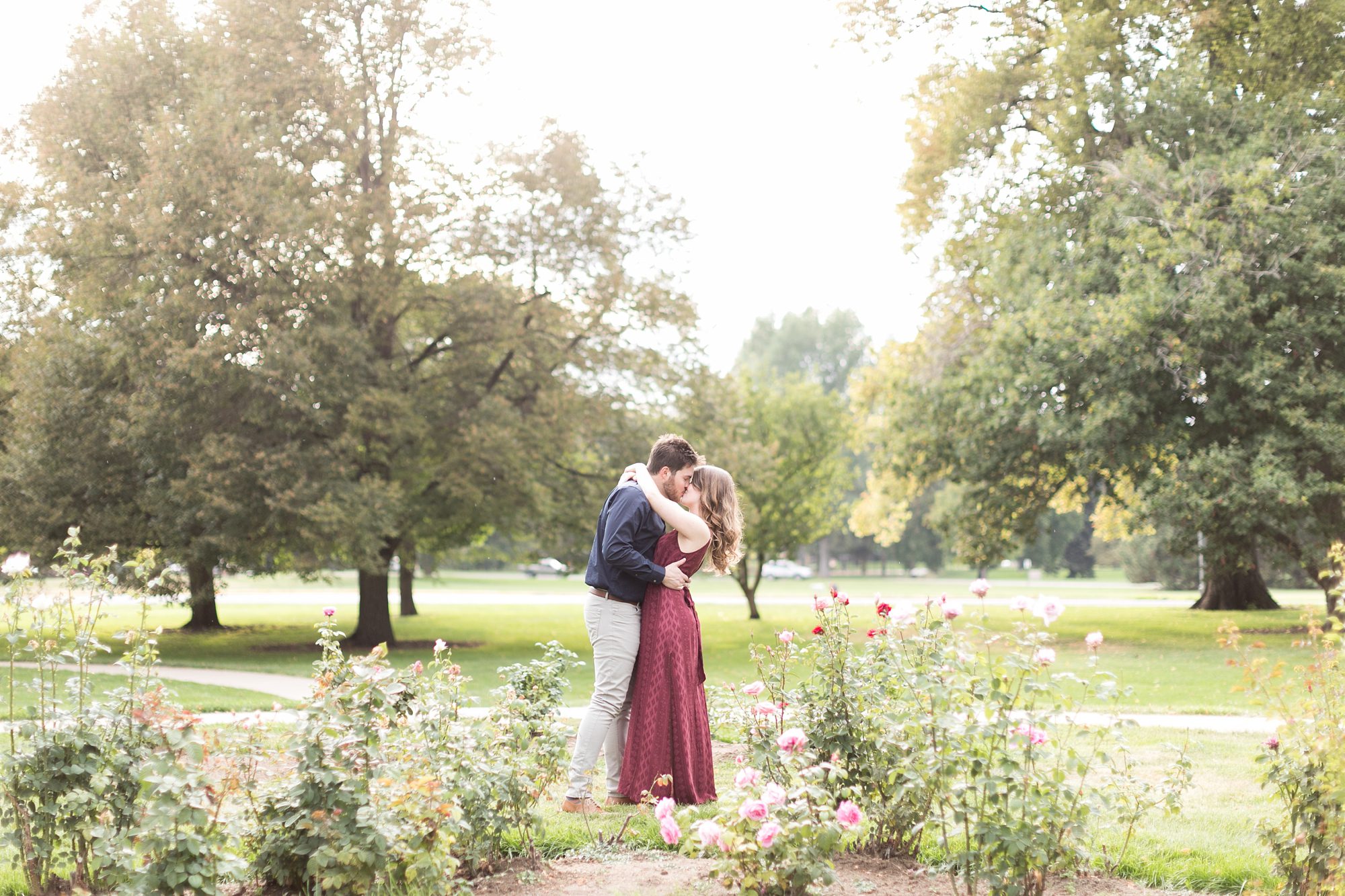 Romantic Summer Denver Rose Garden Engagement Pictures, Amy Caroline Photography 