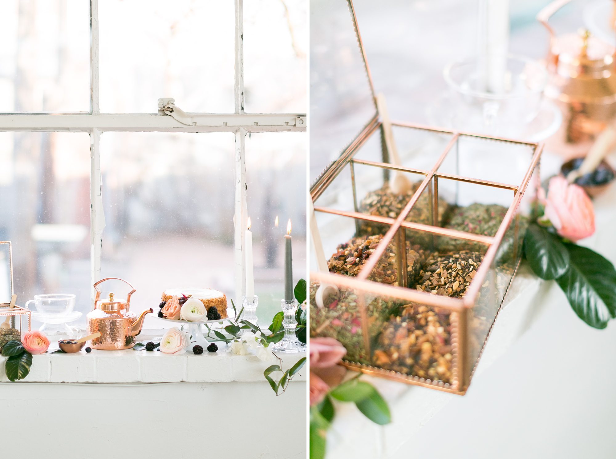 Wedding Tea Setup, Wedding Tea, Blanc Denver Wedding, Amy Caroline Photography 