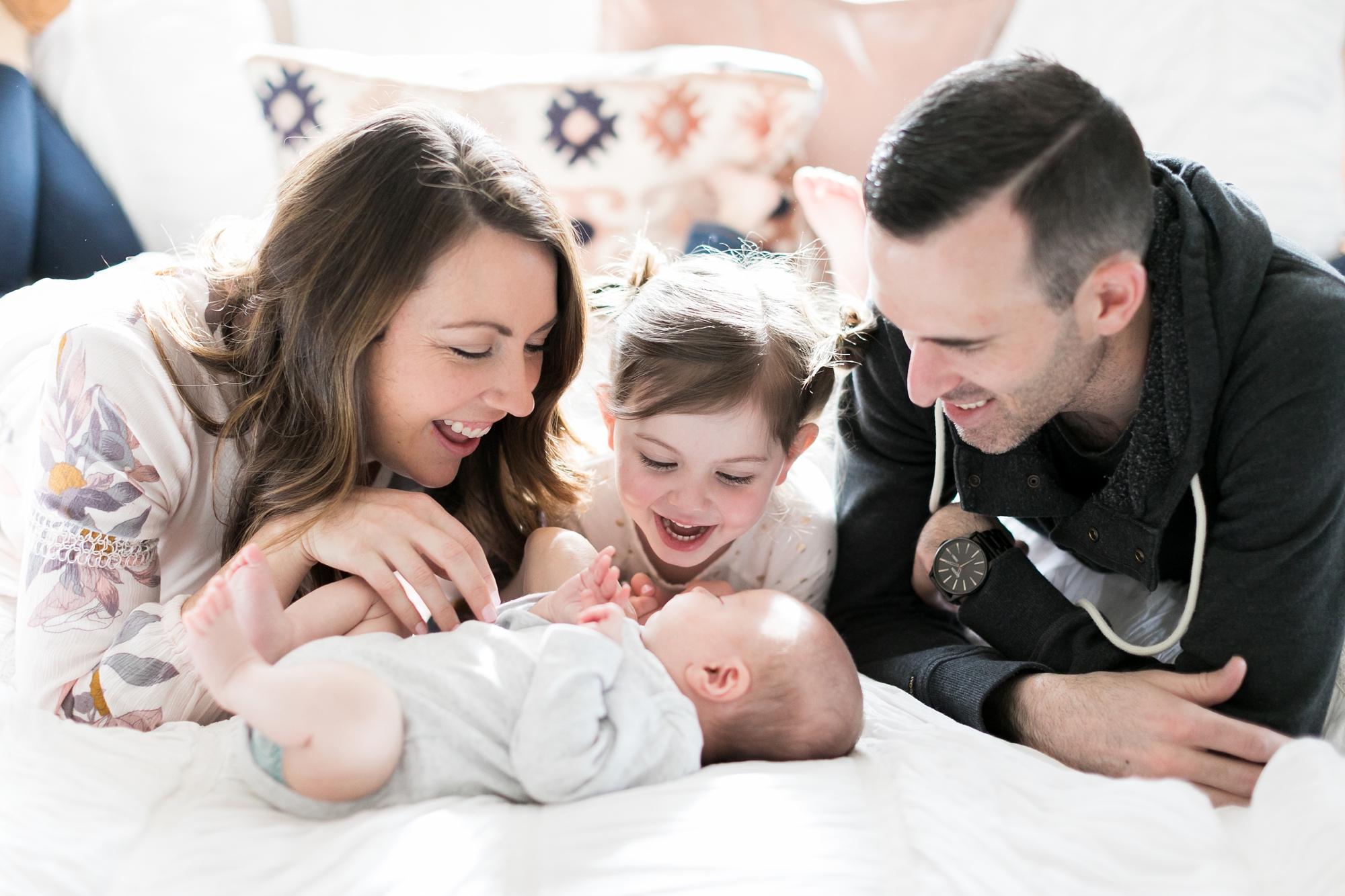 Natural and Joyful Denver Newborn Family Photos