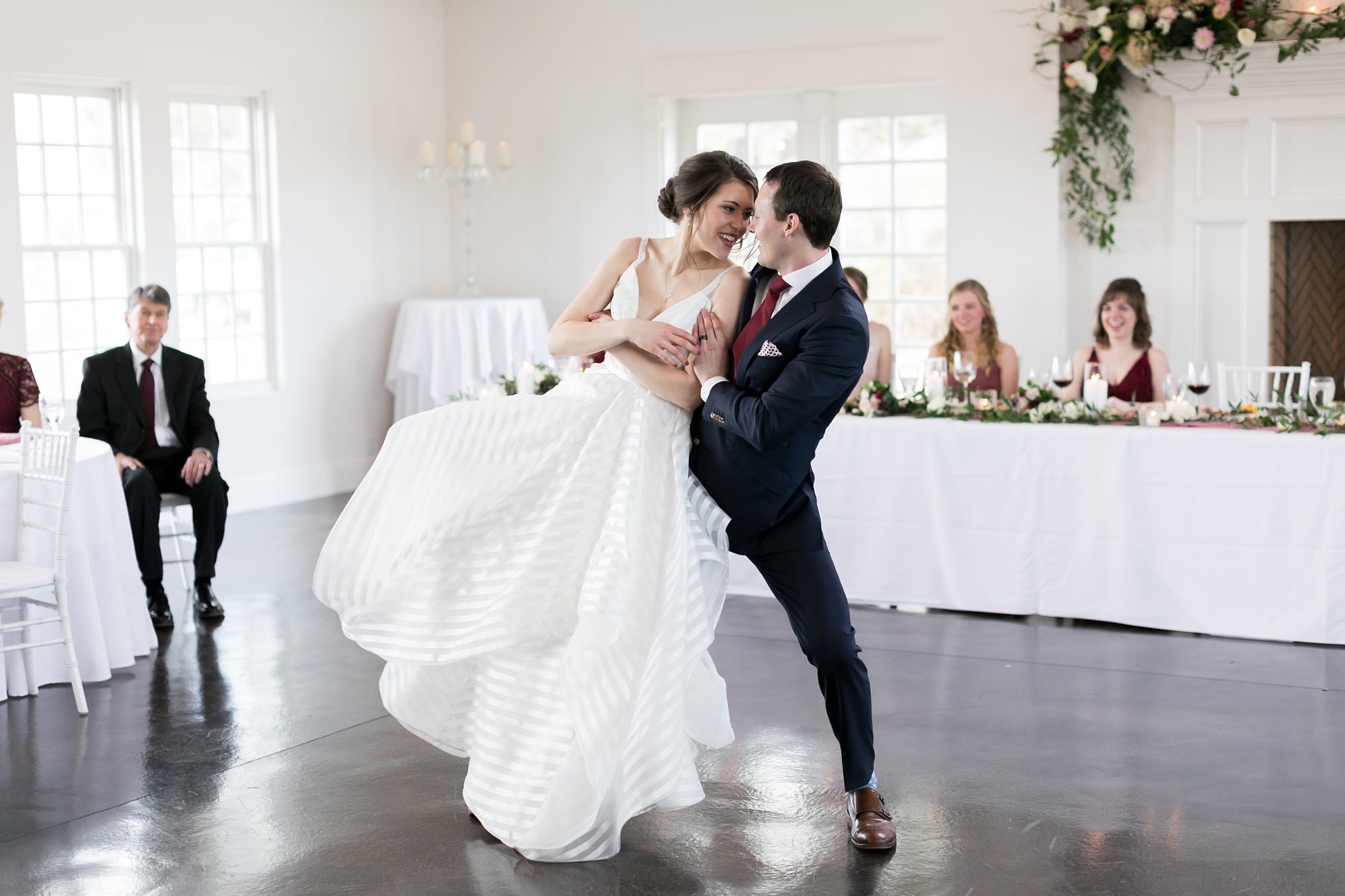 Choreographed bride and groom first dance, Manor House Wedding, Amy Caroline Photography 