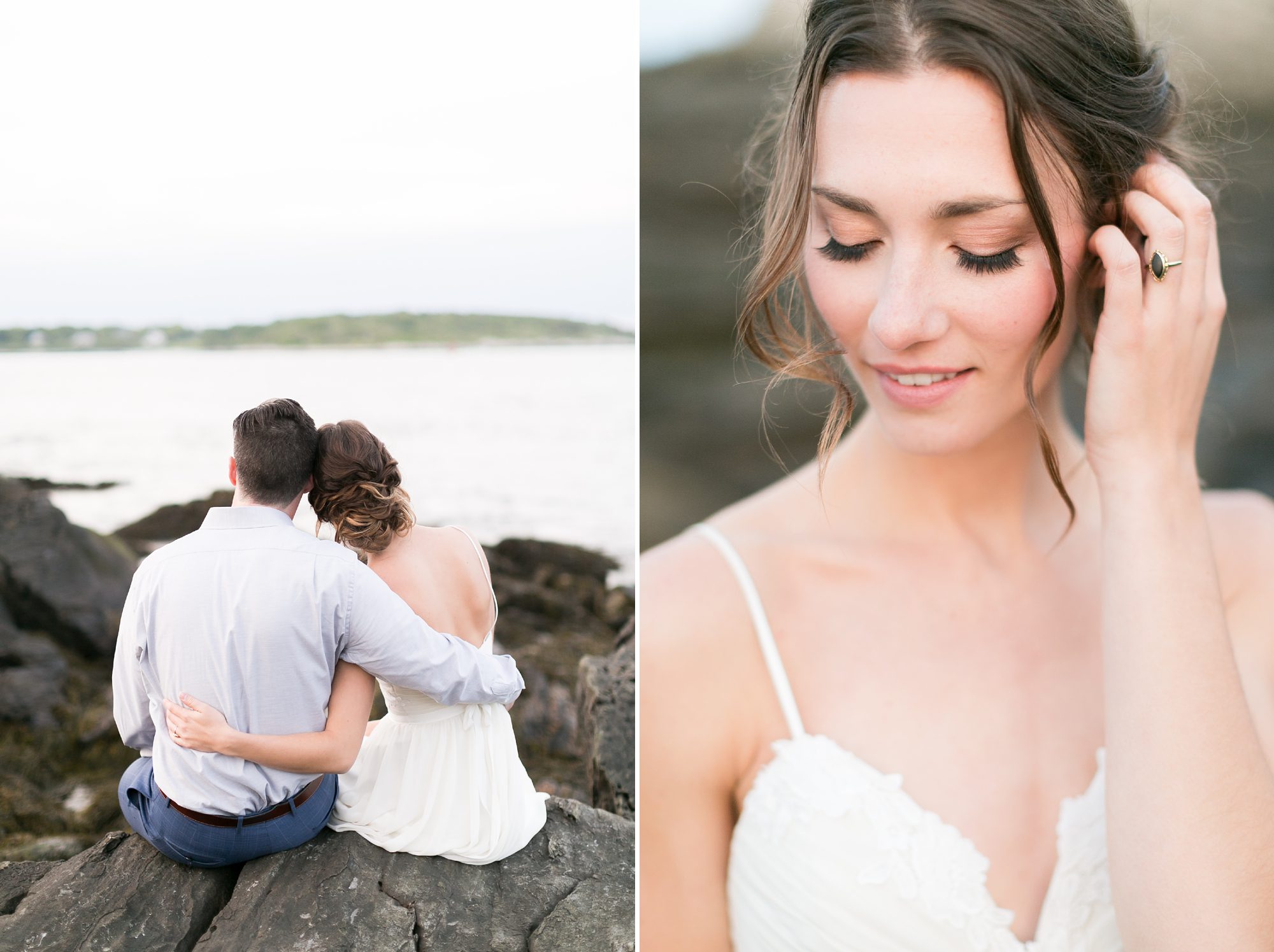 Portland Maine Wedding, Bride and Groom on the Beach in Portland Maine, Amy Caroline Photography 