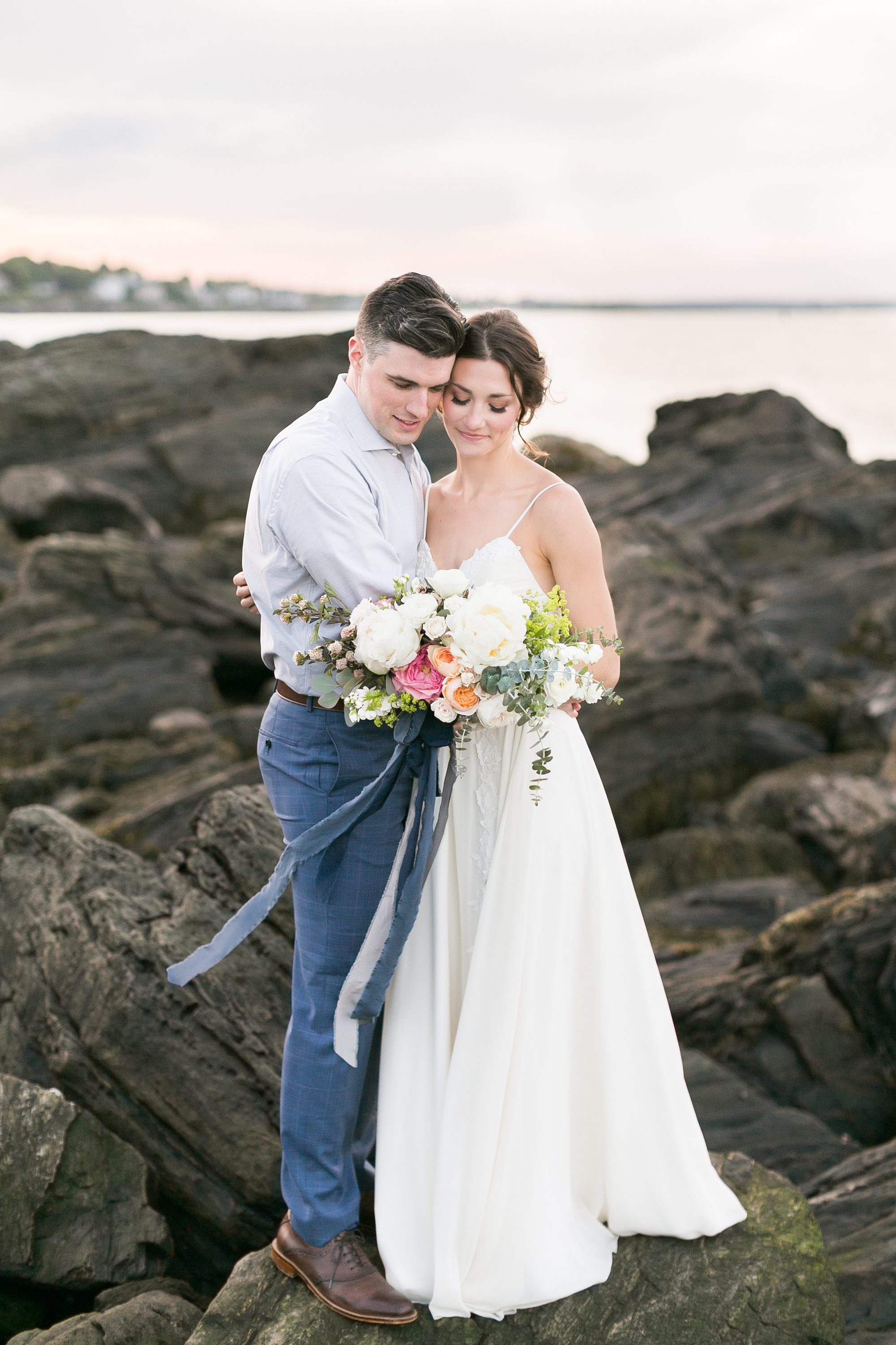 Maine Beach Wedding, Rocky Coastline Wedding, Romantic and Timeless Portland Maine Wedding Photographers, Amy Caroline Photography 