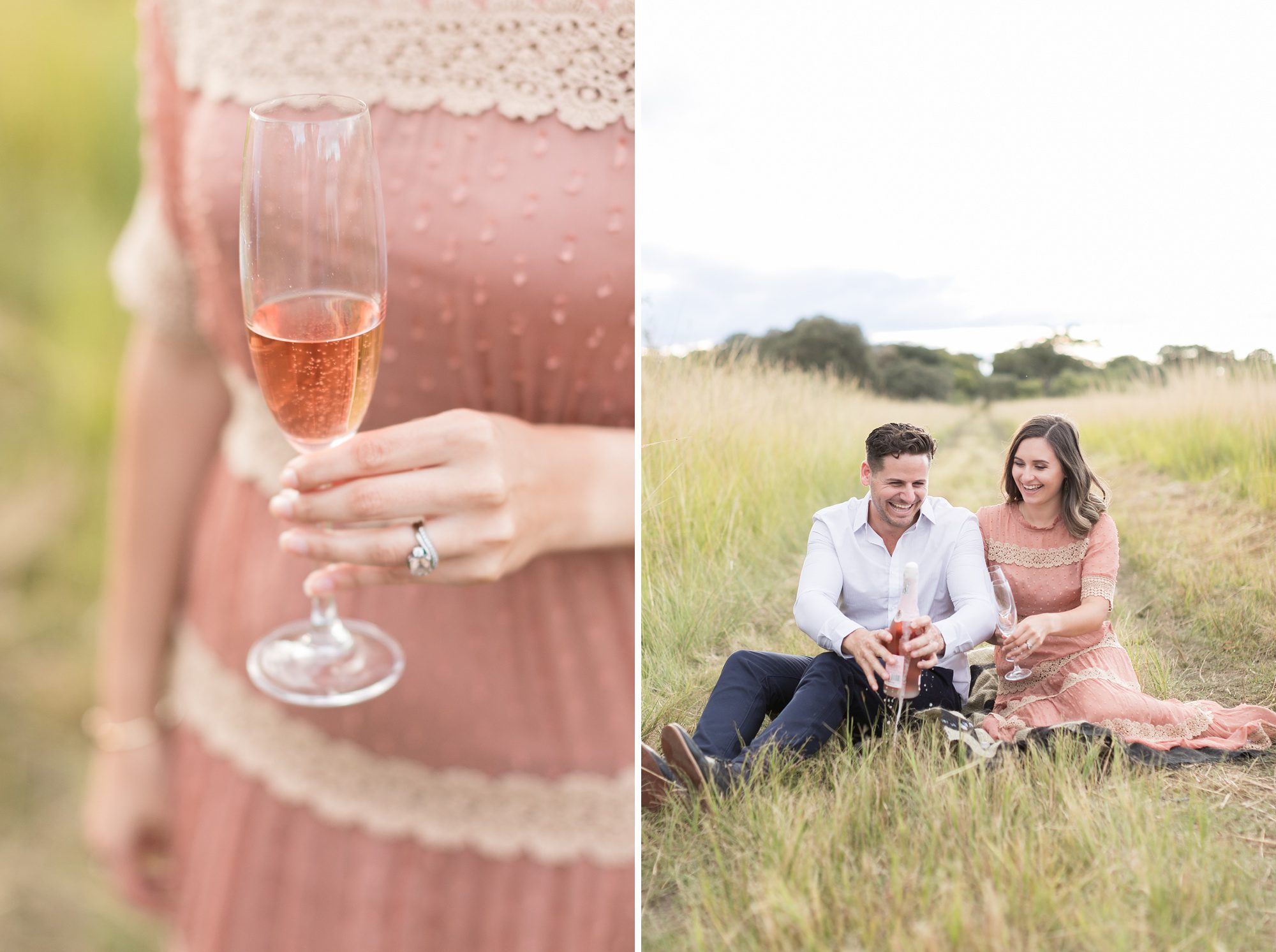 Popping Champagne at Engagement Session, Romantic Engagement Pictures, Amy Caroline Photography Popping Champagne at Engagement Session, Romantic Engagement Pictures, Amy Caroline Photography
