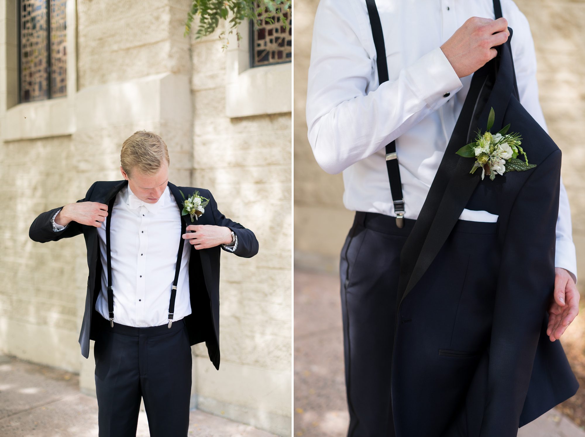 Groom Getting Ready at Blessed Sacrament Church Denver, by Amy Caroline Photography 