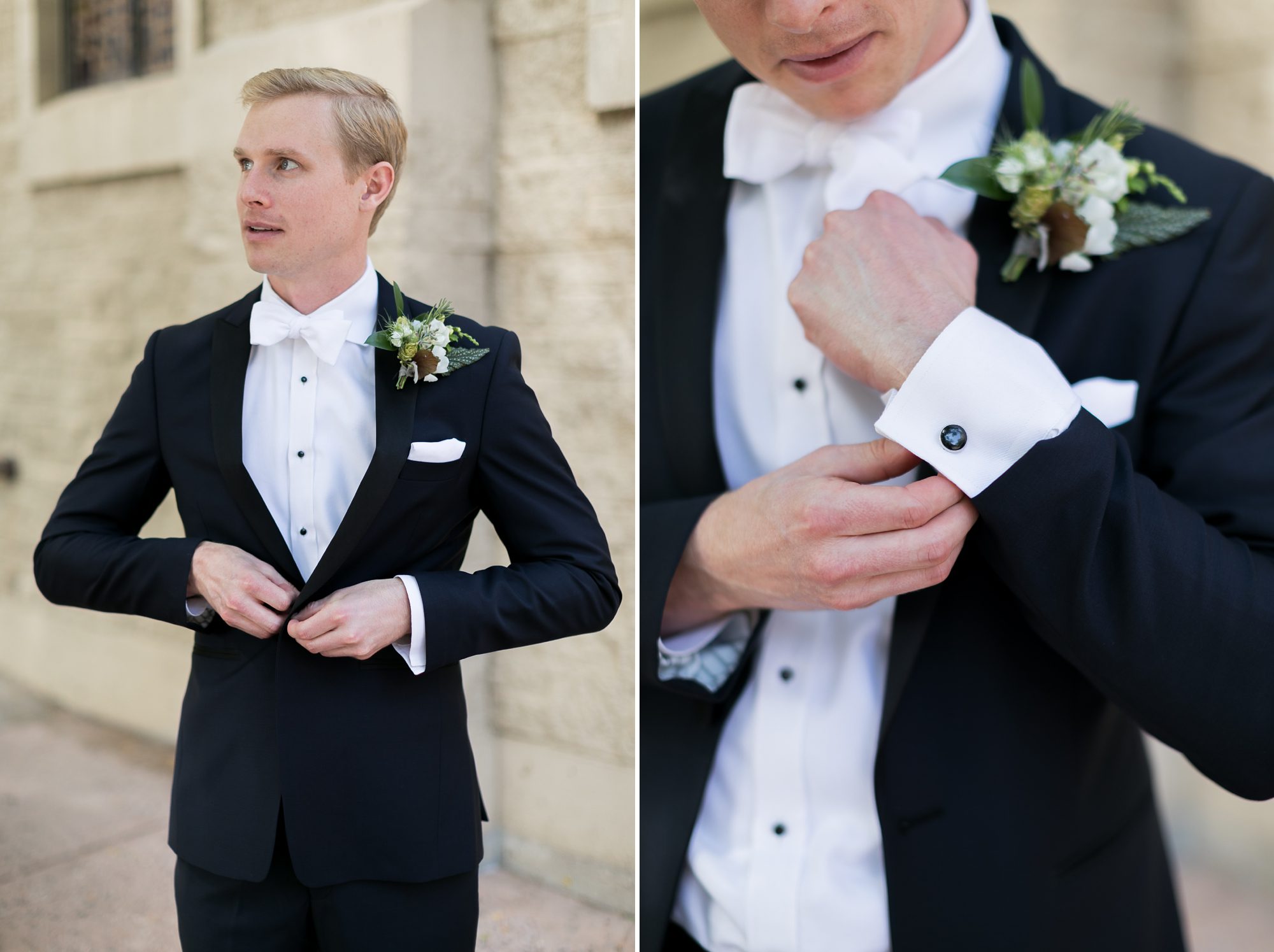 Groom Getting Ready at Blessed Sacrament Church Denver, by Amy Caroline Photography 