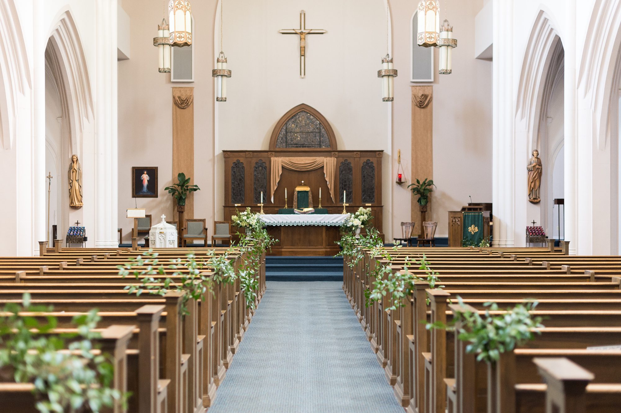 Blessed Sacrament Catholic Church Denver Wedding, Elegant Garden Inspired Denver Catholic Wedding, Amy Caroline Photography 