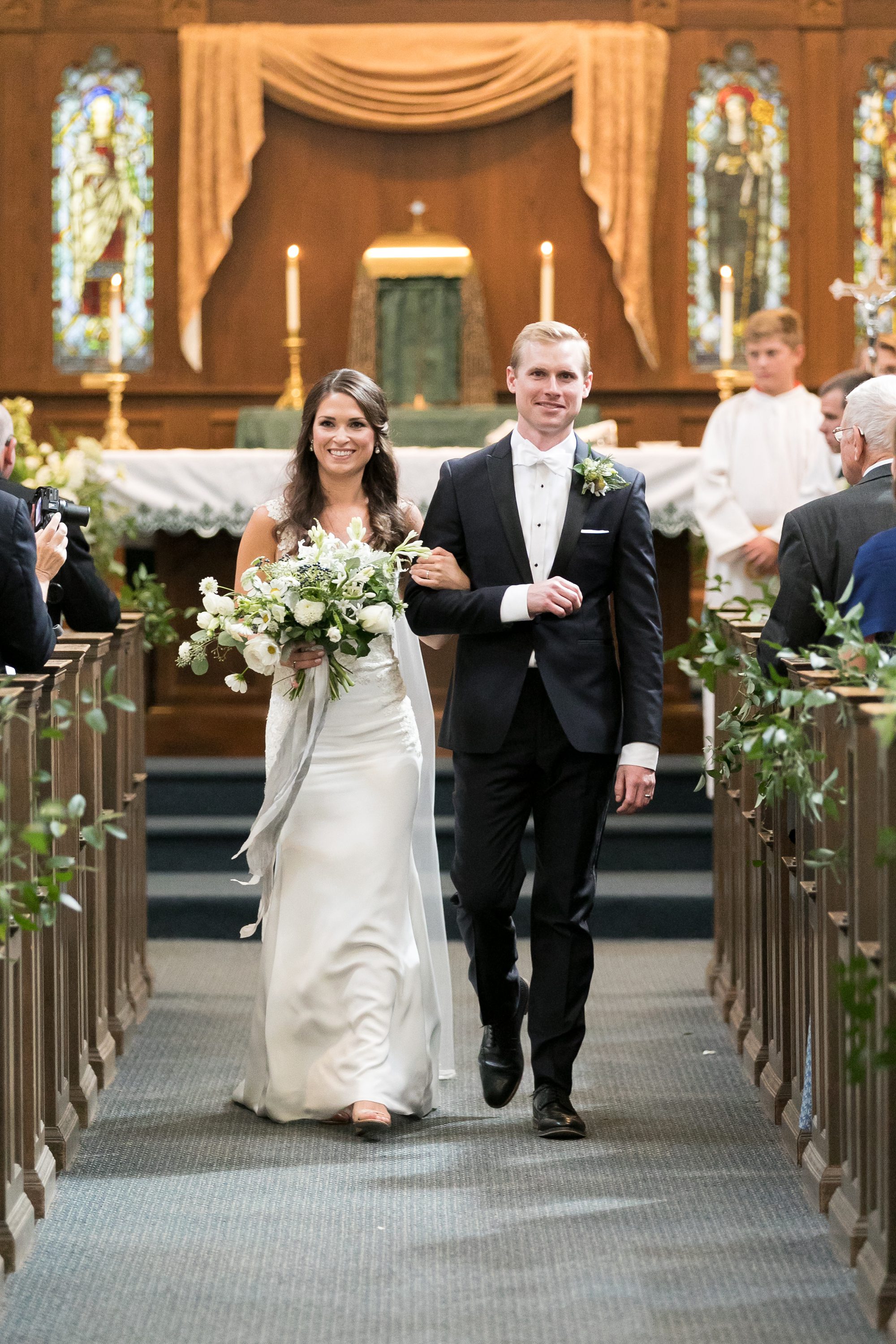 Blessed Sacrament Catholic Church Denver Wedding Ceremony, Elegant Garden Inspired Denver Catholic Wedding, Amy Caroline Photography 