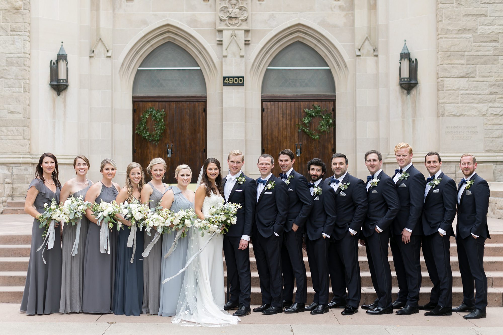 Bridal Party at Blessed Sacrament Catholic Church in Denver, Denver Wedding Photographers, Amy Caroline Photography