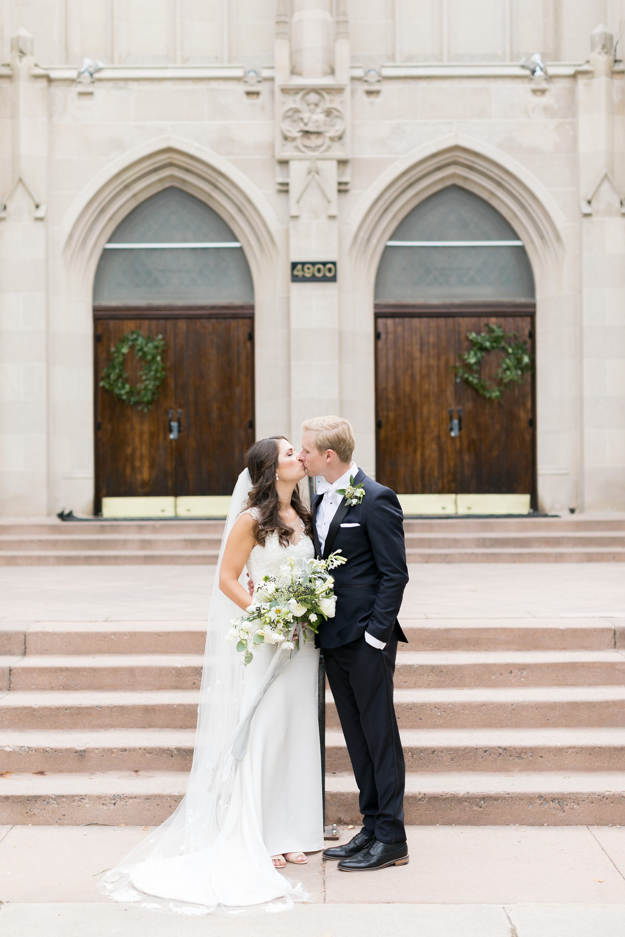 Bride and Groom Blessed Sacrament Catholic Church in Denver, Denver Wedding Photographers, Amy Caroline Photography