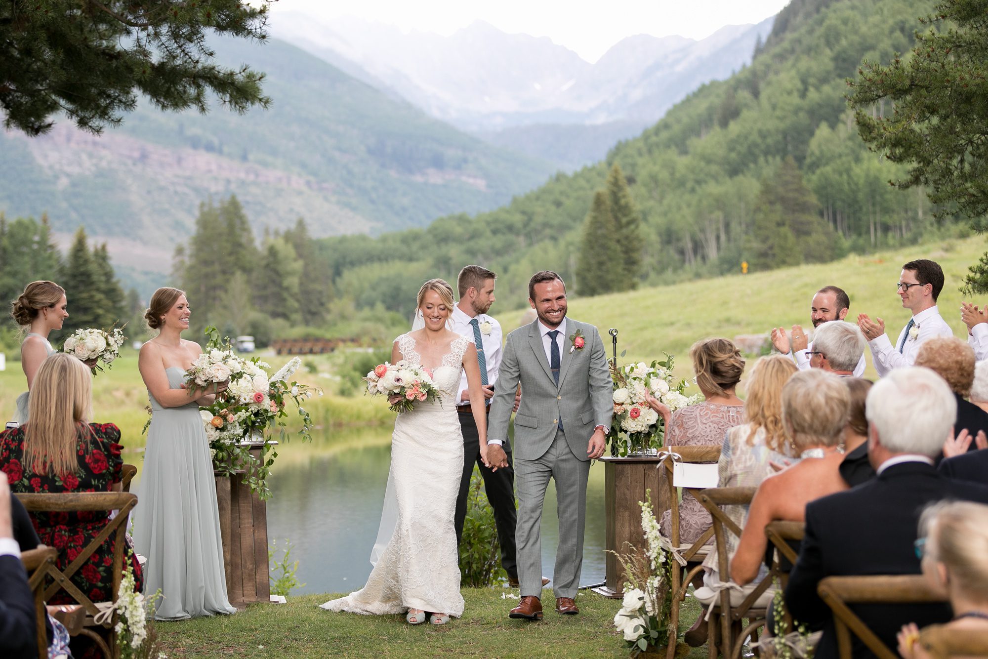 Vail Golf Club Wedding Ceremony, Summer Colorado Wedding, Colorado Mountain Wedding, Amy Caroline Photography 