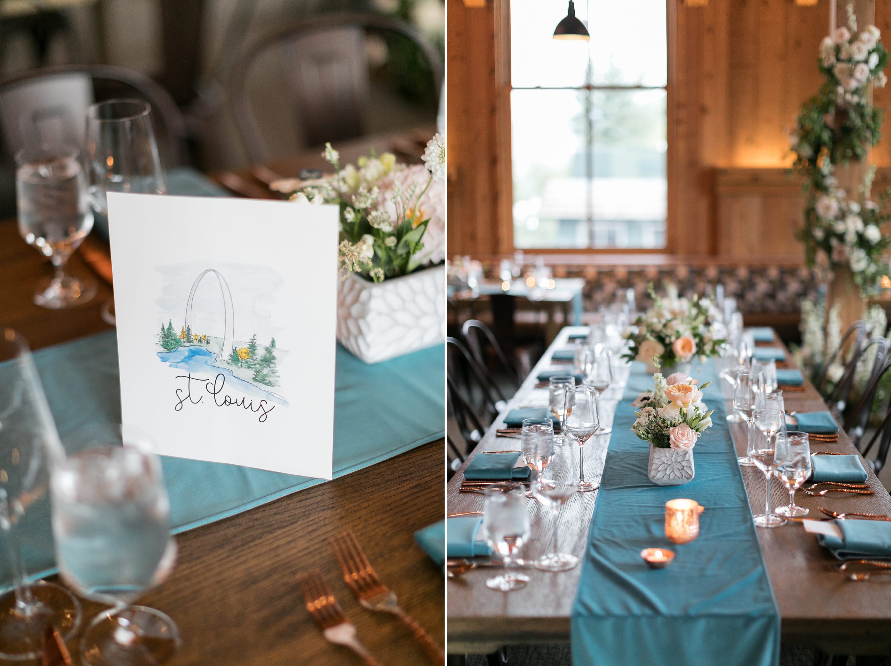 Aspen Colorado Wedding Reception. Turquoise and blush wedding colors. Mountain Wedding Photographer, Amy Caroline Photography.