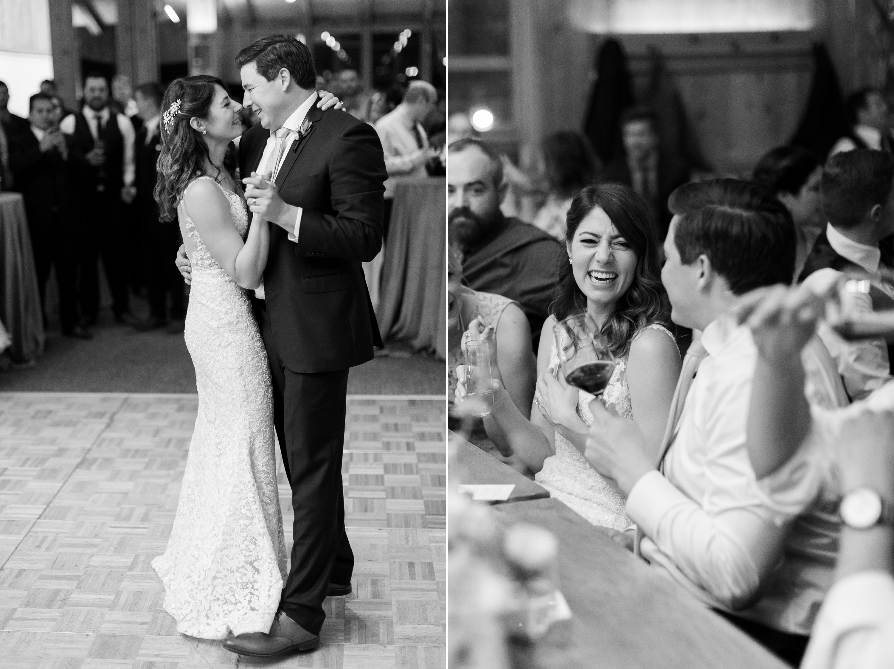 Bride and Groom First Dance and Toasts. Aspen Colorado Wedding Photographer. Amy Caroline Photography.