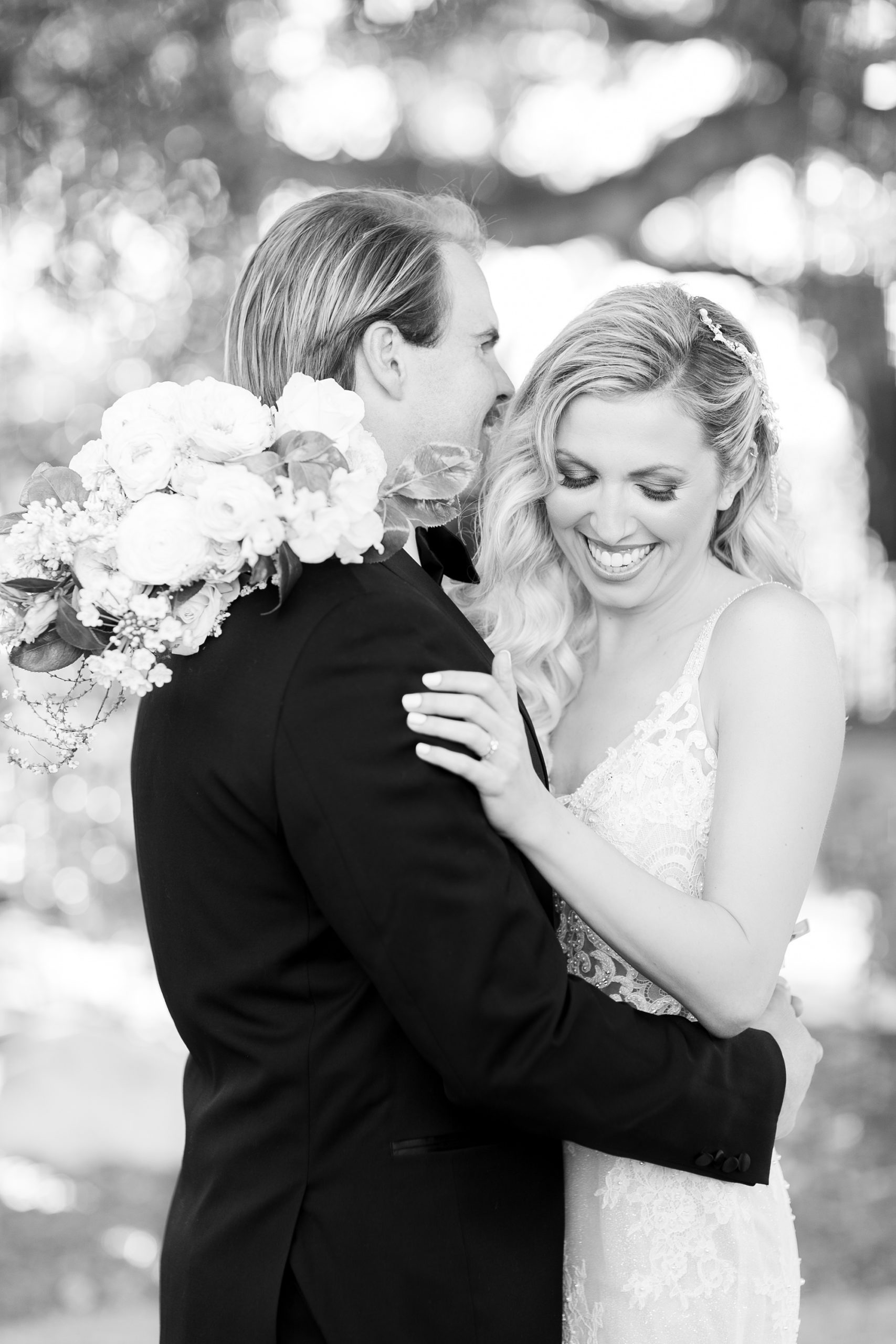 Happy and Joyful Bride and Groom. Natural and Timeless Wedding Photography by Amy Caroline Photography.