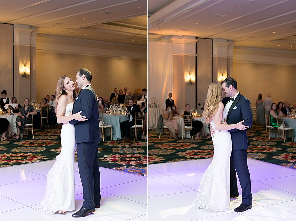 Bride and Groom First Dance, Broadmoor Wedding, Elegant Italian Inspired Wedding at the Broadmoor Hotel, Amy Caroline Photography